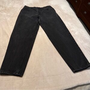 VINTAGE Levi's 551 Jeans Women 16 Tapered Relaxed Denim Black